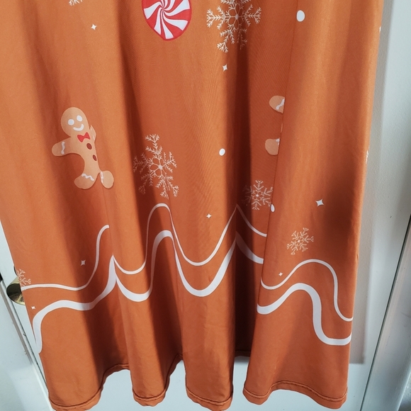XXOCGOMG Gingerbread Christmas Short Sleeve Swing Dress Size 4X - Picture 6 of 11